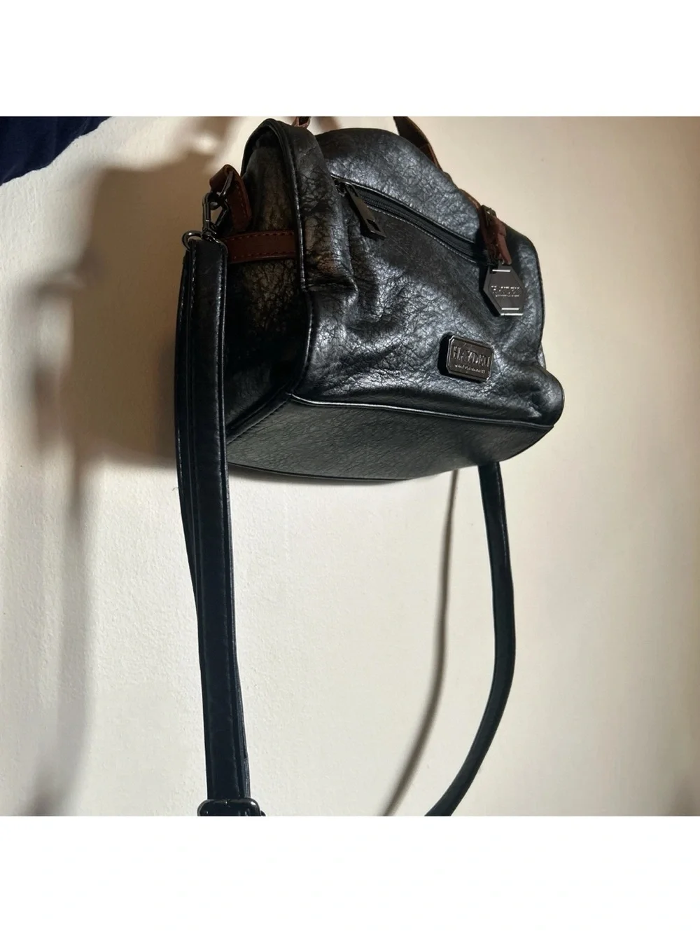 Hayden Harnett Studded Black And Brown Purse